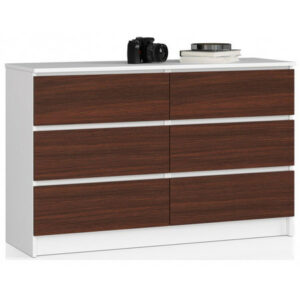 Komód K120 6SZ Komód (fehér/wenge) Akord