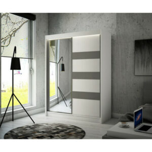 Lotse Gardróbszekrény (250 cm) Csokoládé  Kézműves tölgy - Matt fehér Furniture