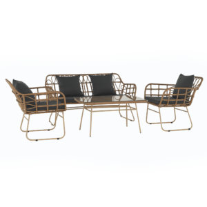 Kerti 4 darabos rattan szett