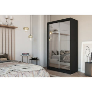 Flores Gardróbszekrény (120 cm) Fekete Furniture