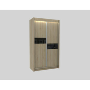 Livia Gardróbszekrény (120 cm) Sonoma tölgy / Fekete Furniture