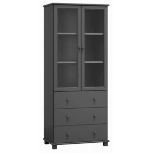 Vitrin RW104 80x42 cm Szürke MAGNAT