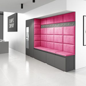 Előszoba fala EMI 9 Rózsaszín Grafit Tükrös Signal-butor