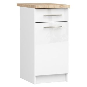 Konyhaszekrény OLIVIA S40 SZ1 - fehér/fehér fényű. Akord