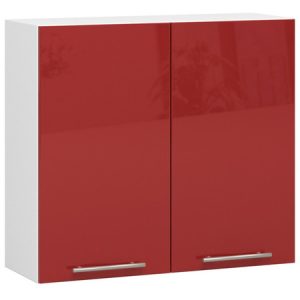 Konyhaszekrény OLIVIA W80 H720 - fehér/piros fényű. Akord