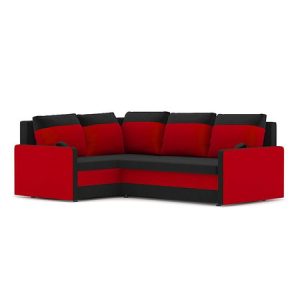 Összecsukható sarok ülőgarnitúra MILTON II modell 2 Bal Fekete /piros SG-nábytek