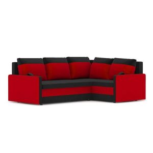 Összecsukható sarok ülőgarnitúra MILTON II modell 2 Jobb Fekete /piros SG-nábytek